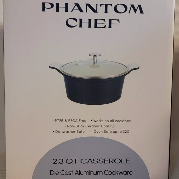New! Phantom Chef 2.3 QT Casserole Die Cast Aluminum Dutch Oven - Picture 4 of 9